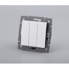 Механизм выключателя трехклавишный непроходной SWT-MK03-PL-WH-V (250V, 10A) (Arlight, -)