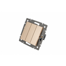 Механизм выключателя трехклавишный непроходной SWT-MK03-PL-GD-V (250V, 10A) (Arlight, -)